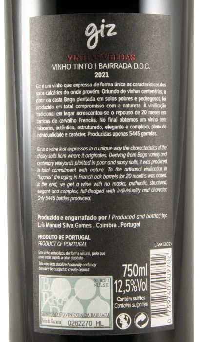 2021 Giz by Luís Gomes Vinhas Velhas red