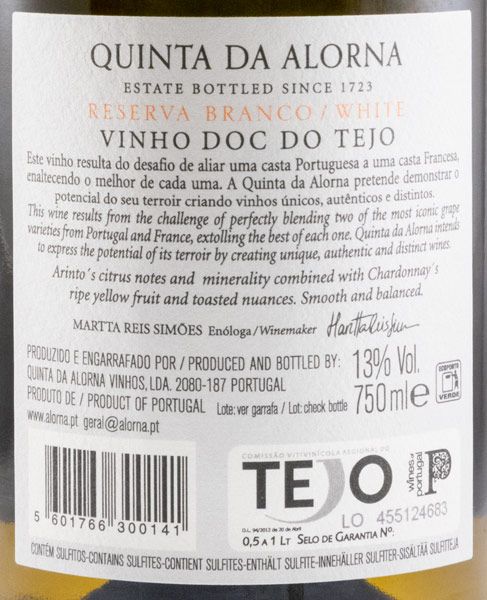 2019 Quinta da Alorna Arinto & Chardonnay white