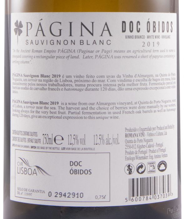 2019 Página Sauvignon Blanc white