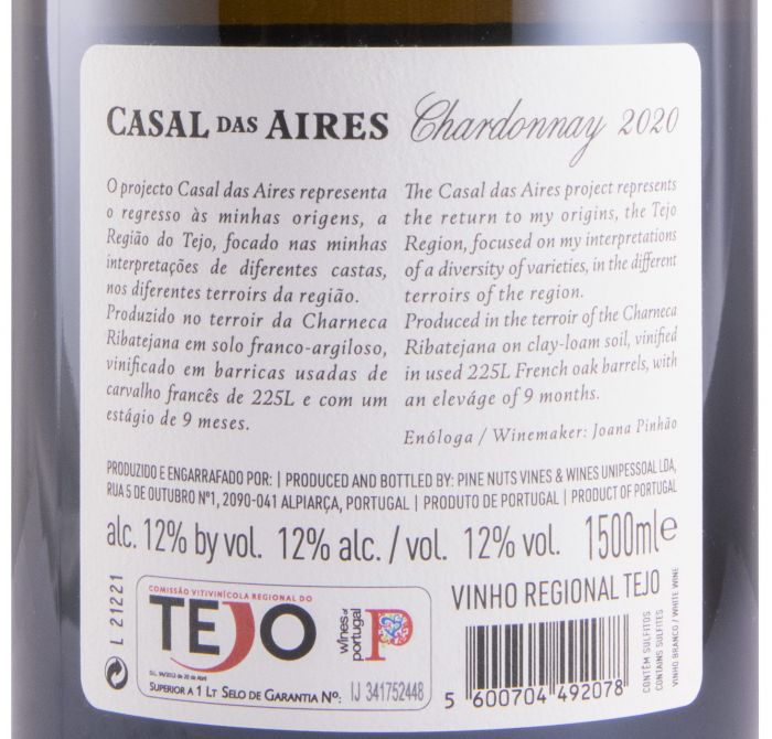2020 Casal das Aires Chardonnay branco 1,5L