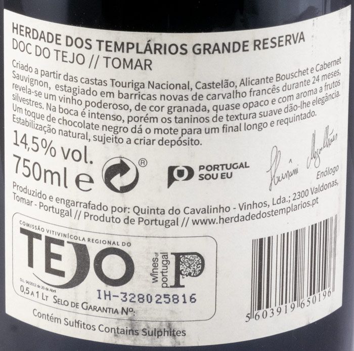 2019 Herdade dos Templários Grande Reserva red