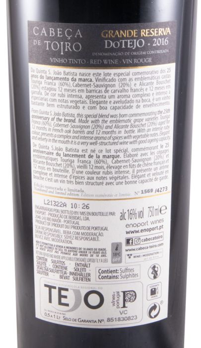 2016 Cabeça de Toiro Grande Reserva Edição Comemorativa 25 Anos red