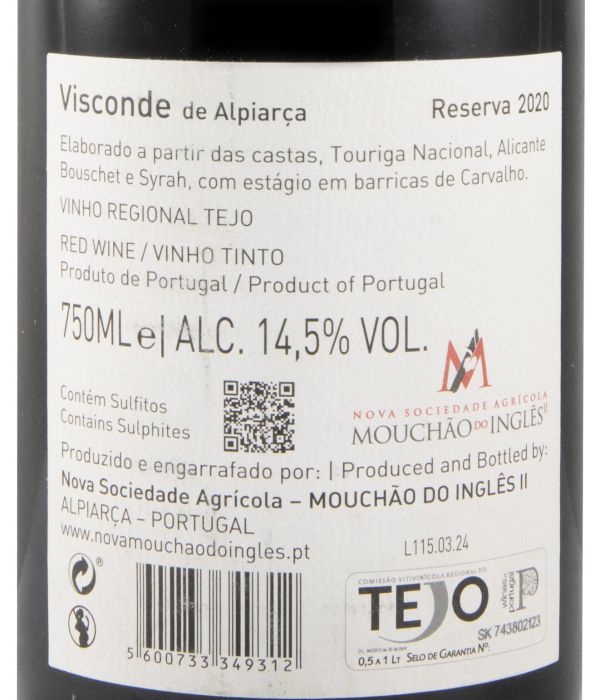 2020 Visconde de Alpiarça Reserva tinto