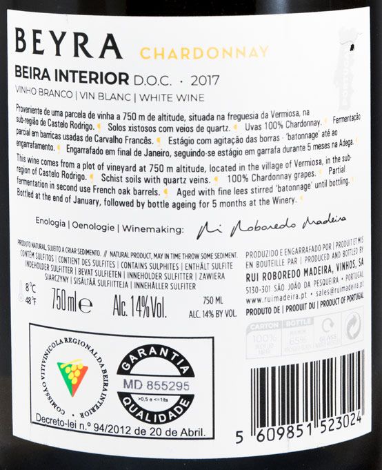 2017 Beyra Chardonnay branco