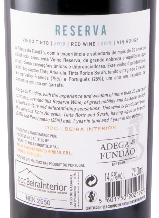 2019 Adega do Fundão Reserva red