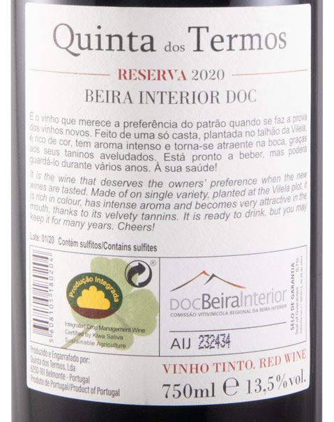 2020 Quinta dos Termos Reserva do Patrão red