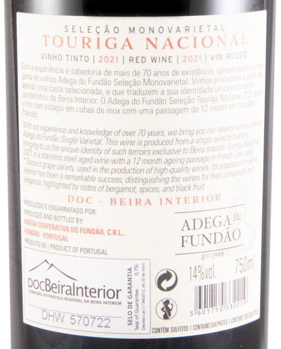 2021 Adega do Fundão Touriga Nacional red