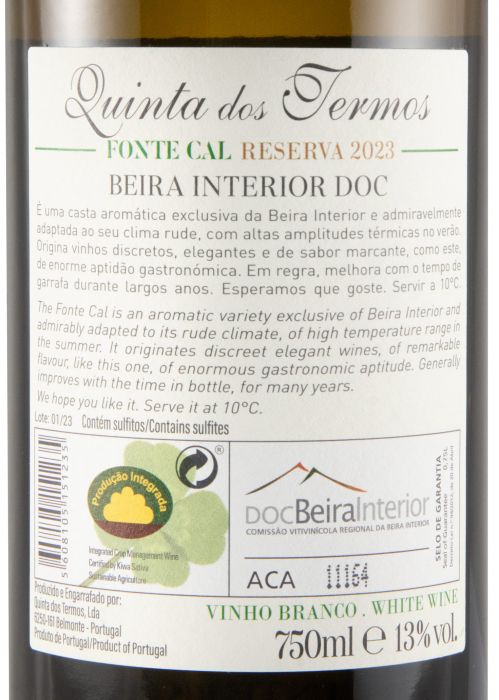 2023 Quinta dos Termos Fonte Cal Reserva branco