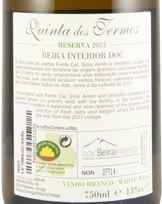 2023 Quinta dos Termos Reserva branco