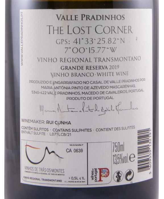 2019 Valle Pradinhos The Lost Corner white