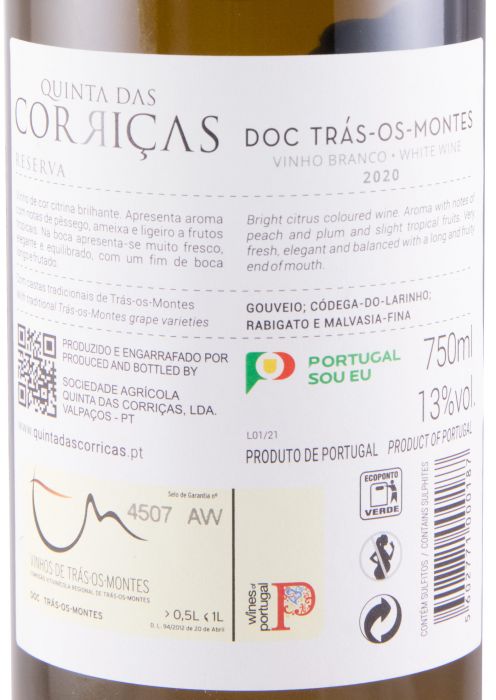 2020 Quinta das Corriças Reserva white