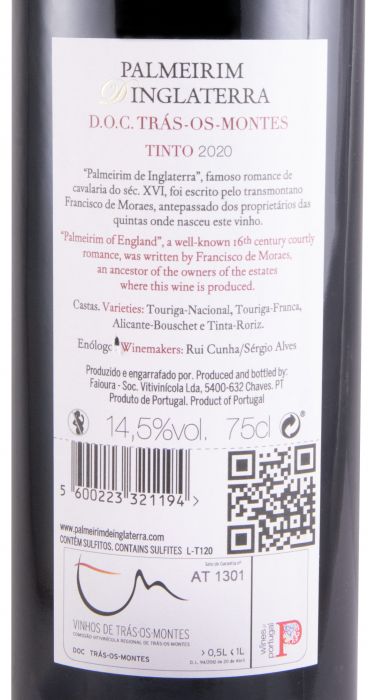 2020 Palmeirim D'Inglaterra tinto