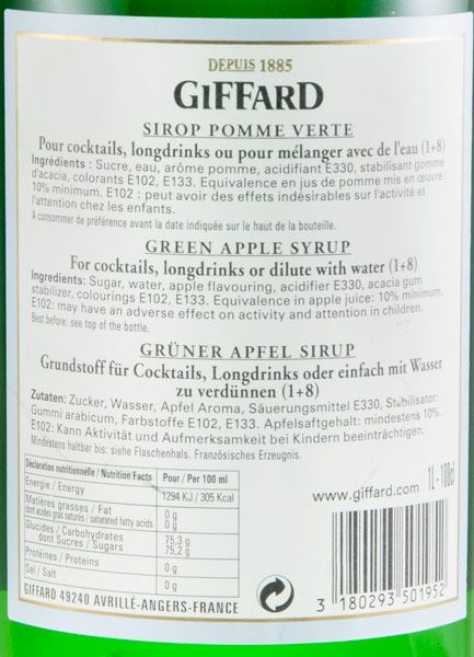 Syrup Green Apple Giffard 1L