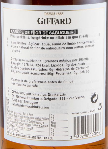 Xarope Elderflower Giffard 1L