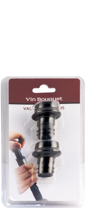 Pack of 2 Black Vacuum Stoppers