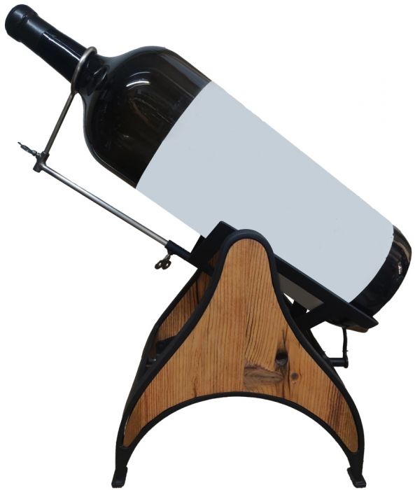 Iron and Wood Decanter Stand for Bottles 3L to 18L