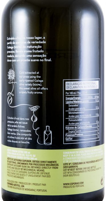 Olive Oil Extra Virgin Herdade do Esporão Galega 50cl