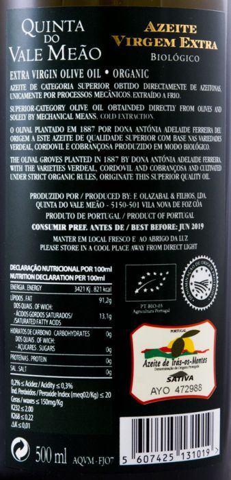 Olive Oil Extra Virgin Quinta do Vale Meão biológico 50cl