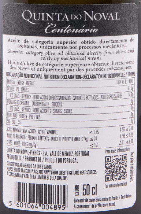 Olive Oil Extra Virgin Noval Centenário 50cl