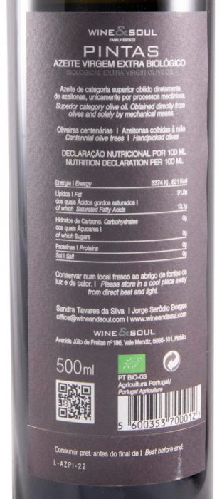 Olive Oil Extra Virgin Pintas organic 50cl