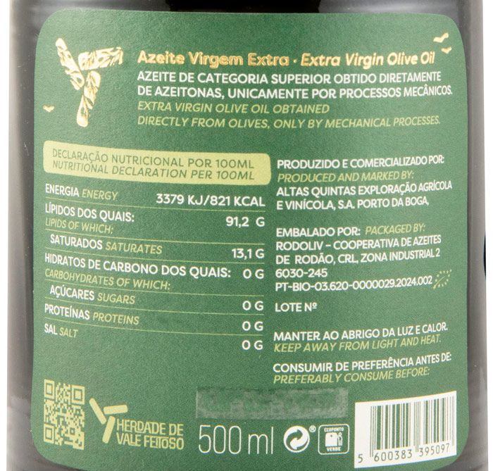 Azeite Virgem Extra Herdade de Vale Feitoso 50cl