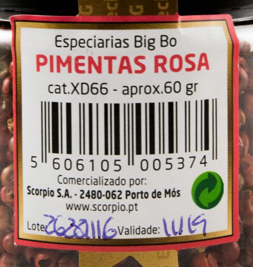 Frasco Pimenta Rosa Big Boss 60gr