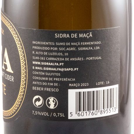 2019 Espumante de Sidra Alfa 100% Maçã