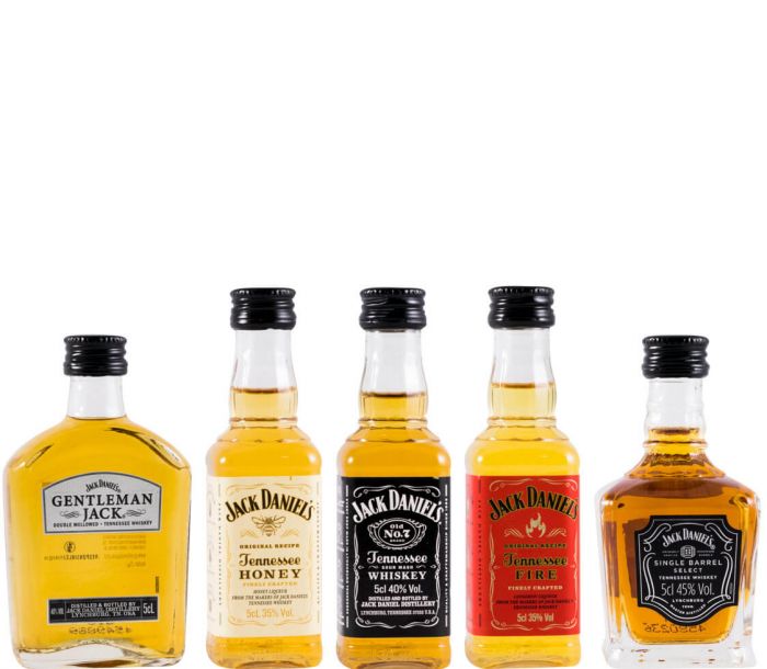 Conjunto Miniaturas Jack Daniel's Family Of Fine Spirits 5x5cl