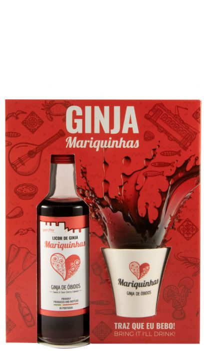 Miniature Ginja Liqueur Mariquinhas w/Ceramic Cup 10cl