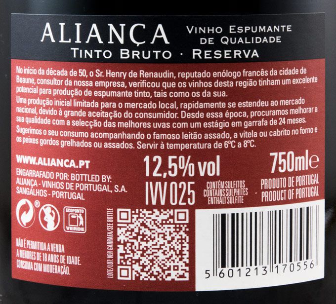 Sparkling Wine Aliança Brut red