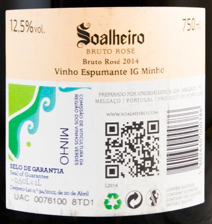 2014 Sparkling Wine Soalheiro Brut rosé