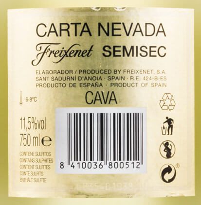 Sparkling Wine Cava Freixenet Carta Nevada