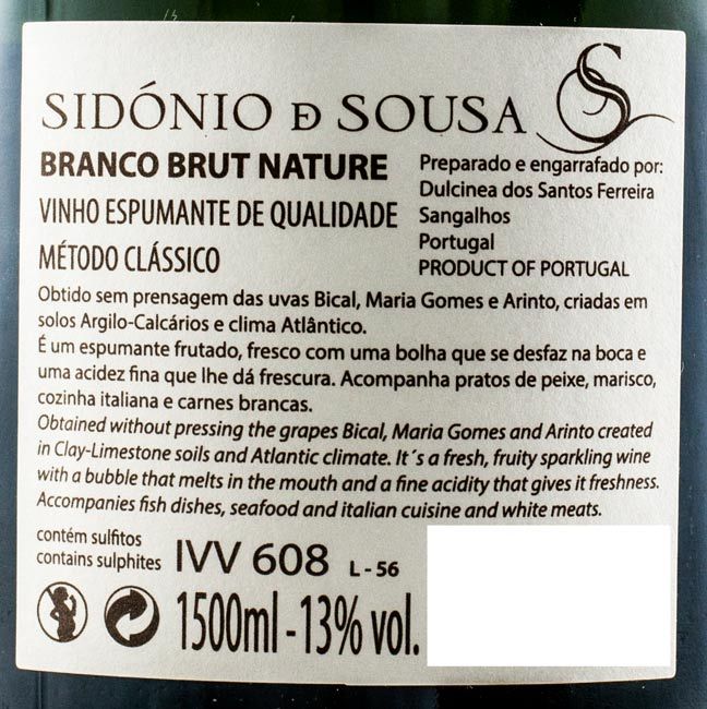 Espumante Sidónio de Sousa Special Cuvée Bruto Natural 1,5L