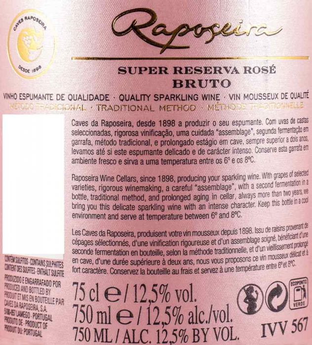 Sparkling Wine Raposeira Super Reserva Brut rose