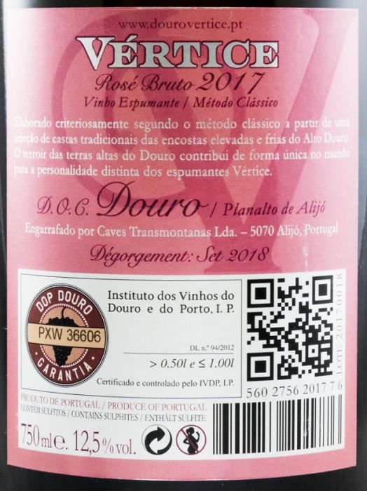 2017 Sparkling Wine Vértice Brut rose