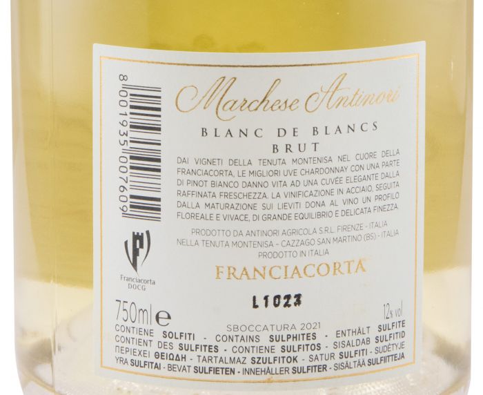 Espumante Marchese Antinori Tenuta Montenisa Blanc de Blancs Bruto Edição 2021