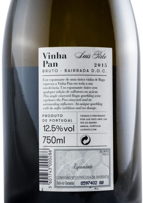 2015 Sparkling Wine Luís Pato Vinha Pan Brut
