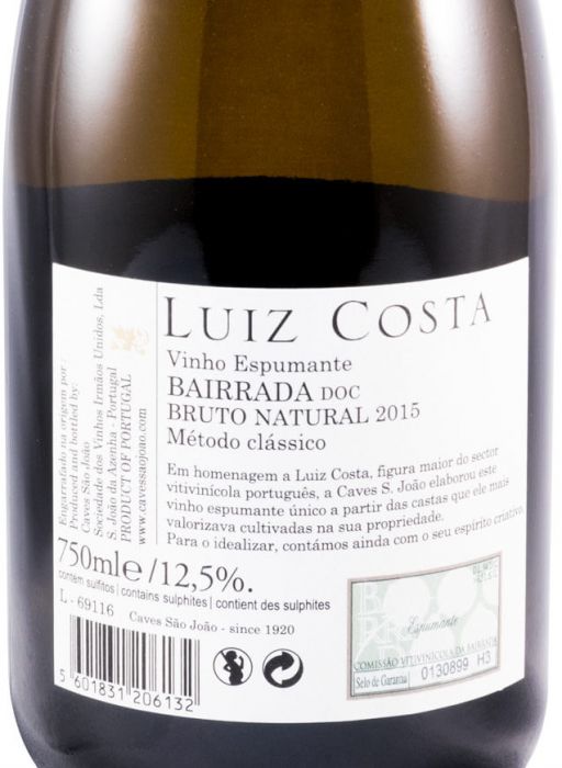 2015 Sparkling Wine Luiz Costa Brut Nature