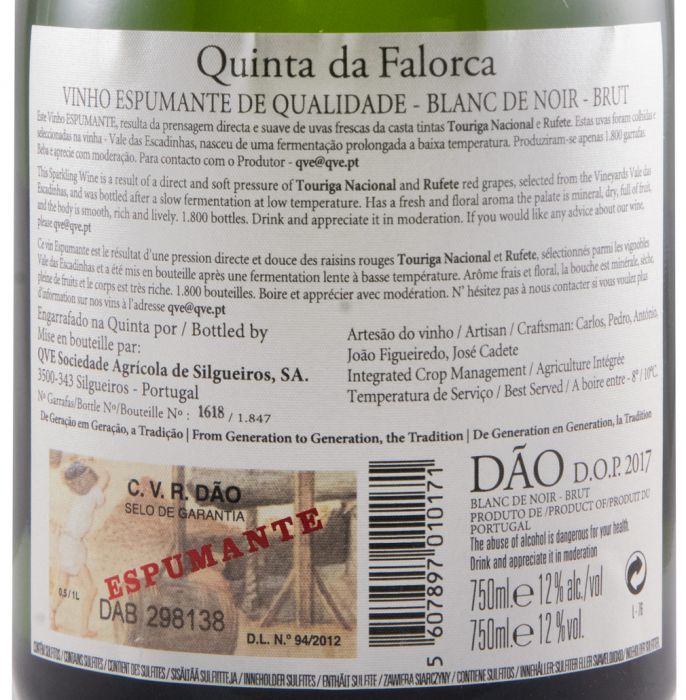 2017 Sparkling Wine Quinta da Falorca Blanc de Noir Brut