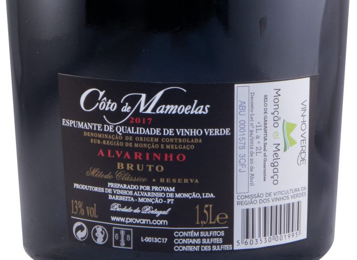 2017 Espumante Côto de Mamoelas Alvarinho Reserva Bruto 1,5L