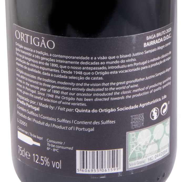Sparkling Wine Ortigão Baga Brut