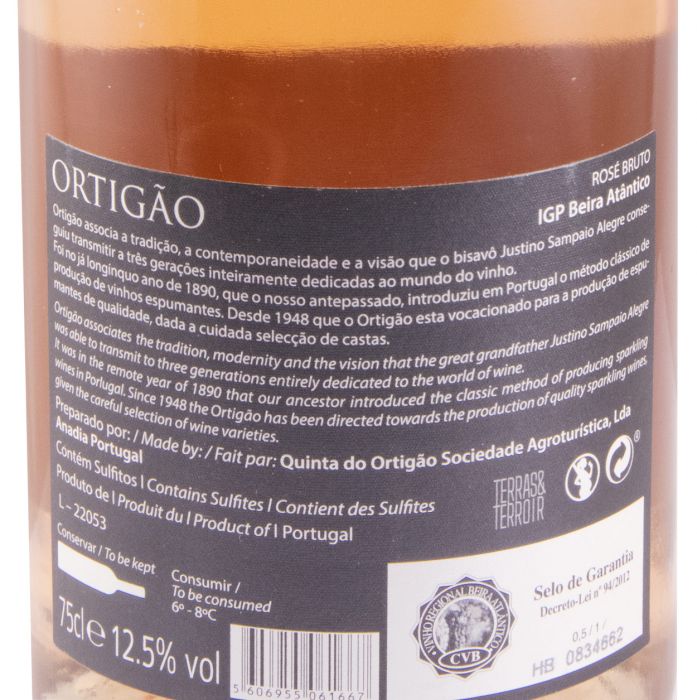 Espumante Ortigão Bruto rosé