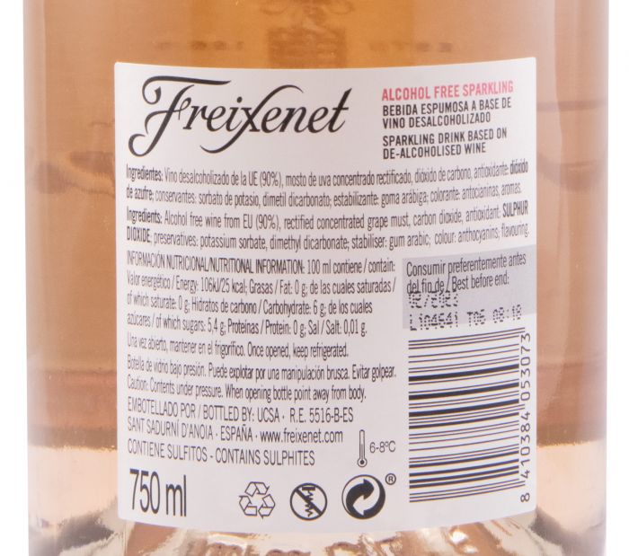 Sparkling Wine Cava Freixenet Non-Alcoholic Brut rose