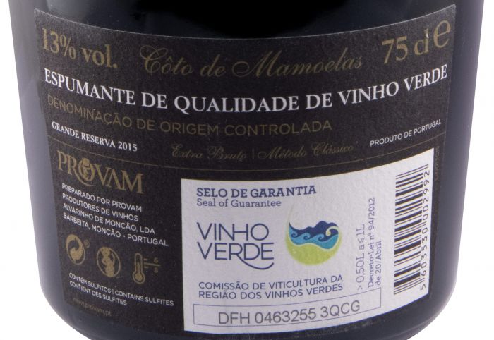 2015 Espumante Côto de Mamoelas Alvarinho Grande Reserva Bruto branco