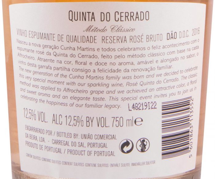 2016 Sparkling Wine Quinta do Cerrado Reserva Brut rosé