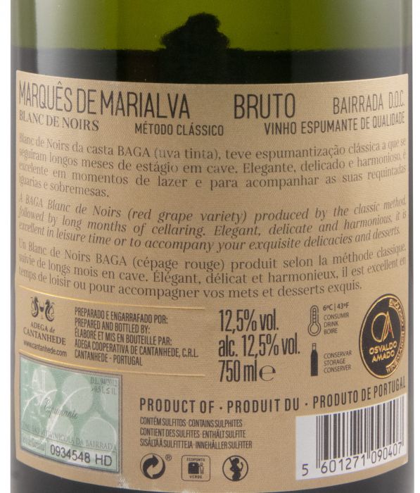 2019 Espumante Marquês de Marialva Baga Blanc de Noirs Bruto