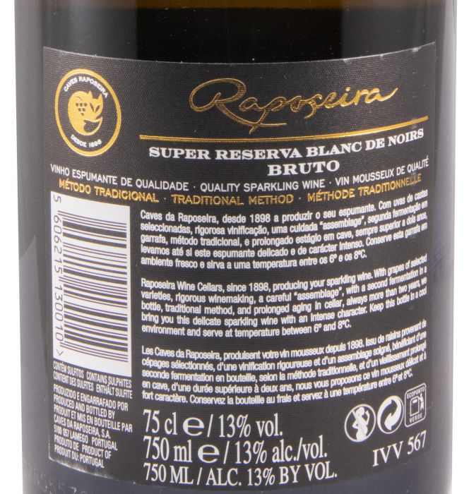 2016 Espumante Raposeira Blanc de Noirs Super Reserva Bruto