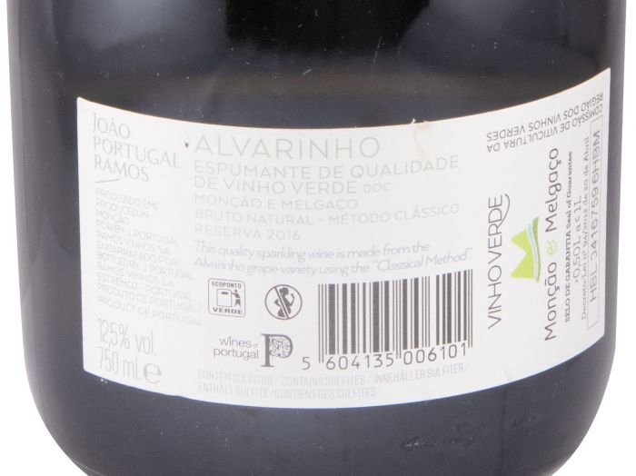 2016 Espumante João Portugal Ramos Alvarinho Reserva Bruto Natural