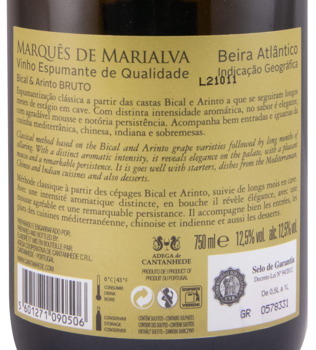 Espumante Marquês de Marialva Bical & Arinto Bruto