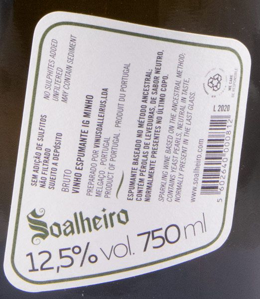 2022 Sparkling Wine Soalheiro Alvarinho Nature Pur Terroir
